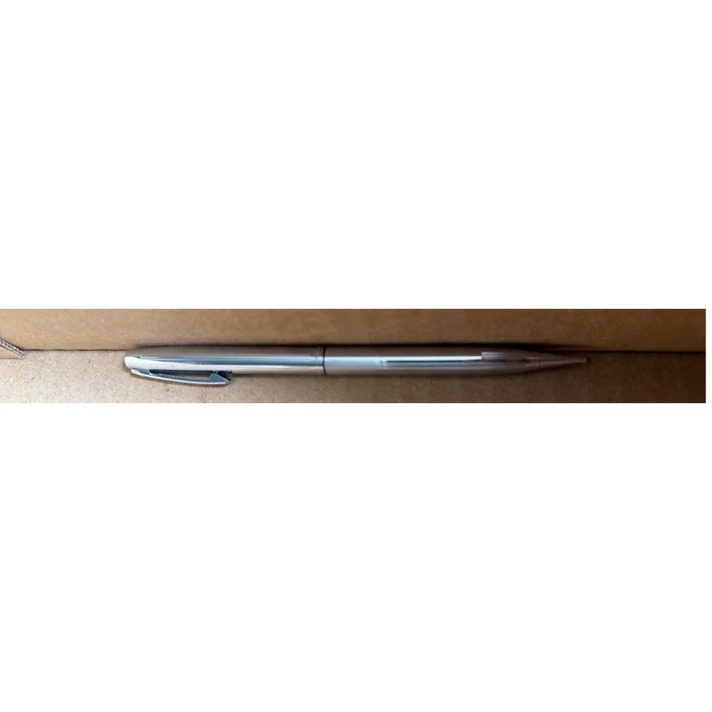Vintage Sheaffer Mechanical Pencil Brushed Chrome Silver ribbed Twist Action USA